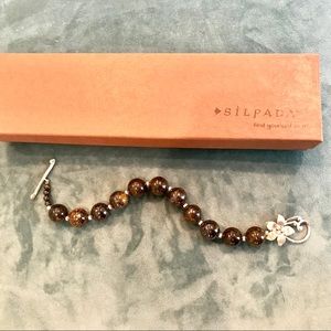 Silpada sterling silver and bronzite bracelet